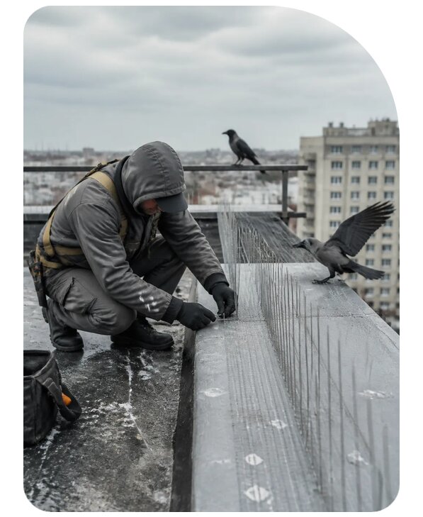 Защита от ворон под ключ в Ишимбае по цене от 5071 р. | Сенат-Шмб